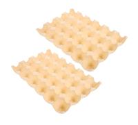 iplusmile 2 pièces Boîte de Rangement Œufs Réutilisable Cases Bac à Œufs Sûr pour Cuisine et Réfrigérateur Organiseur Compact Petits à Grands Lot de Beige Réutilisable
