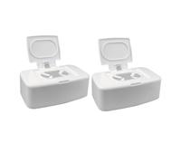 iplusmile 2 pièces Boîte Distributeur de Lingettes Portable Plastique Blanc Lot de Compacte et pour Maison et Voyage Boîte Hermétique pour Lingettes Nettoyantes Organiseur Décoratif pour