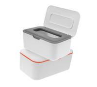 iplusmile 2 pièces Boîte Distributrice Lingettes Étanche avec Couvercle Rangement Compact pour Lingettes Humides et Sèches Organiseur Portable pour Cuisine et Salle de Bain Lot de Orange et
