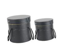 iplusmile 2 pièces Boîte Ronde Fleur Décorative Noire Variées Contenant Créatif pour Bouquets Centre de Table et Décoration Maison