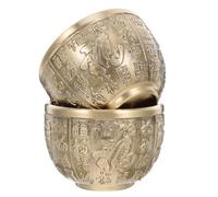 iplusmile 2 Pièces Bol Laiton Décoratif Bassin Au Trésor Artisanal pour Décoration de Bureau et Maison Résistant et Multifonction Symbole Richesse