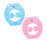iplusmile 2 pièces Bonnet de Bain Garçon Fille Réglable EVA Hydrophobe Protection Visage et Oreilles pour Garçon Fille Shower Caps Adaptés Circonférence Tête