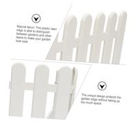 iplusmile 2 pièces Bordure de Jardin Plastique Blanche avec Piquets Clôture Décorative DIY pour Aménagement Paysager et Facile à Installer pour Jardin et Allée