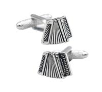 iplusmile 2 pièces Boutons de Manchette Cuivre pour Homme Design Accordéon Musical Noir Accessoire Chemise Business Élégant et Facile à Porter Lot
