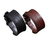 iplusmile 2 pièces Bracelet Homme Vintage Lot de Bracelets Punk Rétro et Durables Accessoires de Poignet Unisexes pour Style Urbain et Décontracté