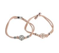 iplusmile 2 Pièces Bracelet Tactile Couple Longue Distance Ajustable | Tactile Instantanée, Communication Silencieuse, Usage Quotidien, Voyages et Repos Nocturne, Style Romantique