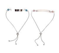 iplusmile 2 Pièces Bracelets Couple Ajustables Acier Inoxydable avec Charms et Gravure Diy Bangles Délicats pour Hommes et Femmes