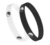 iplusmile 2 pièces Bracelets Silicone pour Couples Bracelet Caoutchouc Unisexe Style Taï Chi Accessoire Chic et Unique Lot 2pcs Taille Unique - SZ1017+SZ1018