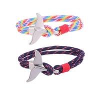 iplusmile 2 pièces Bracelets Whale Tail pour Homme Femme Bracelets Paracorde Nautiques avec Crochet Métallique Bandes de Poignet Résistantes pour Usage Quotidien et Cadeau Style Décontracté