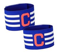 iplusmile 2 pièces Brassards Capitaine Football Élastiques Polyester Stretch Lot de Bleu Confortables et Respirants pour Identification Rapide des Capitaines
