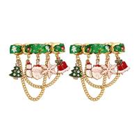 iplusmile 2 Pièces Broche Clochette de Noël Broche Décorative Sapin de Noël en Alliage Facile à Porter Décoration de Vêtements