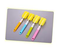 iplusmile 2 pièces Brosse de Nettoyage pour Biberon Éponge Douce avec Manche Ergonomique Brosse et Tête de Rechange Rose pour Biberons Tétines et Accessoires