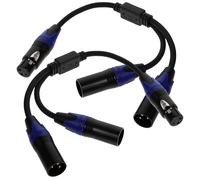 iplusmile 2 pièces Câble Xlr Broches Répartiteur Mâle vers Femelles Cordon Audio Bleu Cuivre sans Oxygène Compatible Microphones et Amplificateurs Lot