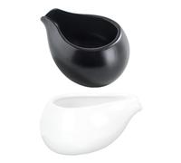 iplusmile 2 pièces Ceramic Milk Jug Set Practical Sauce Cups With Spout For Home Shops Restaurants Kitchen Supply