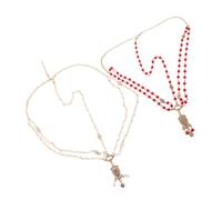 iplusmile 2 Pièces Chaîne de Tête Mariage Perles Baroques Accessoire de Cheveux Bohème Gothique avec Strass et Ornements Fait Main pour Mariée Festival et Soirée