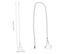 iplusmile 2 pièces Chaîne de Tirage pour Lampe et Ventilateur avec Boules de Cristal Extension Résistante et Décorative pour Plafonnier Facile à Saisir et Remplacer