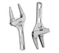 iplusmile 2 pièces Clé à Molette Réglable Large Ouverture Poignée Courte pour Robinetterie et Tuyauterie Surface Antidérapante Résistante Corrosion Outil Polyvalent pour Valves Douches et