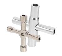 iplusmile 2 pièces Clé Multifonction Croisée Outil Plombier Ergonomique pour Ouverture Robinet Compteur Gaz et Électricité Clé Purge Radiateur Compacte et Pratique