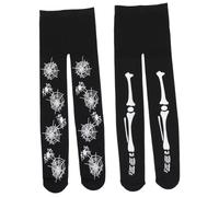 iplusmile 2 pièces Collants Garçon Fille Halloween Toile Araignée et Squelette Collants Imprimés pour Fête Déguisement Ans Confortables et Résistants