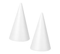 iplusmile 2 pièces Cônes Mousse pour Bricolage Décoratif Forme Blanche Jouets DIY Créatifs pour Garçon Fille Facile à Décorer et Peindre Ambiance Festive pour Fêtes