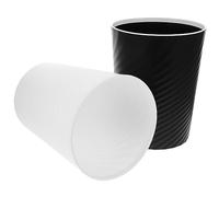 iplusmile 2 pièces Corbeille Couvercle Double Lot Noir Blanc Pratique pour Bureau Cuisine Maison Compacte