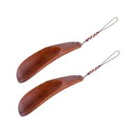 iplusmile 2 pièces Corne à Chaussures Bois Flexible Mini Porte-clés Portable pour Faciliter le Port Retrait des Chaussures Léger et Pratique pour Seniors et Usage Quotidien