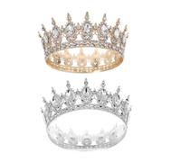 iplusmile 2 pièces Couronne Baroque Vintage Alliage Léger avec Strass Éclatants Diadème Rétro Élégant pour Mariage Femme et Bijoux de Tête pour Anniversaire Fête Bal et Concours de Beauté