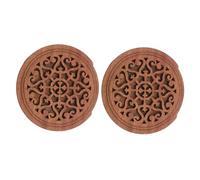 iplusmile 2 Pièces Couvercle Bois Massif pour Rosace de Guitare Suppression de Larsen et Amélioration Sonore pour Guitare Folk et Électro Lot de Design Sombre