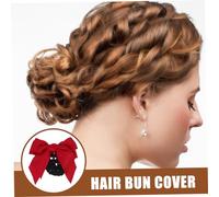 iplusmile 2 pièces Couvre Chignon Femme avec Nœud Satin Filet à Cheveux Pratique pour Personnel de Banque Serveuse et Infirmière Accessoires Élégants et Durables