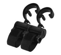 iplusmile 2 pièces Crochets Poussette Rotatifs Attache Rapide sans Outil Fixation Sécurisée pour Sacs à Sacs et Poussettes Noir