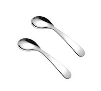 iplusmile 2 pièces Cuillères Apprentissage pour Garçon Fille Outils de Repas Inoxydable Conception Courbée pour la Poignet Sécurisées et Faciles à Utiliser Accessoires pour Alimentation des