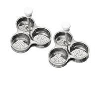 iplusmile 2 pièces Cuiseur à Œufs Inox avec Panier Vapeur à Compartiments pour Cuisson des Œufs Cuisinière
