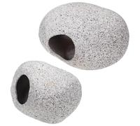 iplusmile 2 Pièces Décoration D’Aquarium Grotte à Crevettes, Cachette | Argile Violette, Aspect , pour Bassin Marin et Aquarium, Abri Discret pour Bettas, Alevins et Escargots