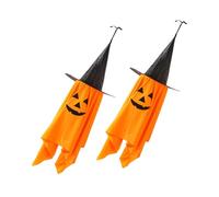 iplusmile 2 Pièces Décorations Suspendues Halloween Chapeaux et Citrouille Tissu Couleur Vive Réutilisables pour Intérieur et Extérieur Installation Facile pour Fête Automnale