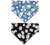 iplusmile 2 Pièces écharpe pour Animaux de Compagnie écharpes Bandanas Faire la fête Floral Accessoires Bandana pour Animaux de Compagnie Bavoir écharpe à Animal de Compagnie salive de Chien