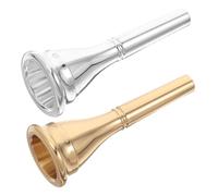 iplusmile 2 Pièces Embouchure pour French Horn Laiton Plaqué Argent Amélioration Sonore Précise Accessoire Rechange pour Débutants et Professionnels Lot Doré et Argenté
