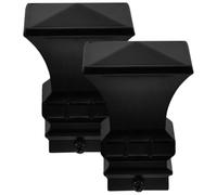 iplusmile 2 Pièces Embout Carré Noir pour Tringle à Rideaux 26/27/28mm en Fer Résistant à l'usure, Décoration Élégante pour Maison et Bureau