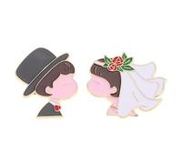 iplusmile 2 Pièces Épingles à Boutonnière en Métal pour Mariage, Symbole de Relation Unique pour Mariée et Marié, Accessoire de Célébration de Mariage Original et Élégant