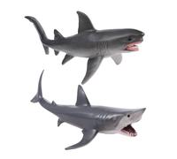 iplusmile 2 pièces Figurines Animaux Mer Réalistes Modèles Requin Simulation Jouets Éducatifs Plastique pour Garçon Fille Décoration Maison