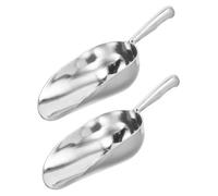 iplusmile 2 Pièces Ice Scoop For Freezer Thickened Aluminium Alloy Metal Scoop With Smooth Nonstick Surface Resistant Kitchen Tool For Ice Grains And Popcorn