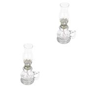 iplusmile 2 Pièces lampe à pétrole ancienne lampe à huile vintage classique lanternes d'extérieur couvercle en verre Un verre