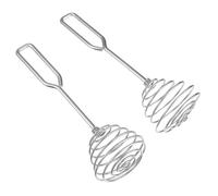 iplusmile 2 pièces Lot de à Œufs Acier Inoxydable avec Manche Carré Batteur Manuel pour Mélanger Fouetter Mousser Ustensiles de Cuisine Polyvalents pour Pâte et Sauces