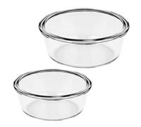 iplusmile 2 pièces Lot de Bols Verre Résistant Haute Température Plats Multifonctions pour Salade Dessert et Cuisson Vaisselle Maison Verre Alimentaire Épaissi