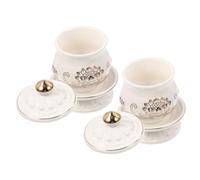 iplusmile 2 pièces Lot de Coupelles Céramique Blanche Lotus pour Eau Bénite Bols Rituels Bouddhistes Polyvalents pour Temple et Maison
