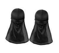iplusmile 2 pièces Lot de Durags Pirate Unisexes avec Longue Queue Élastique Bonnets Respirants et Confortables pour Hommes et Femmes Style et Doux