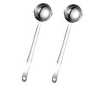iplusmile 2 Pièces Louche Inox Long Manche avec Double Bec Verseur Louche Profonde pour Soupe Sauce et Ragoûts Ustensile de Cuisine et Facile à Nettoyer