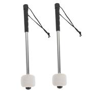 iplusmile 2 pièces Maillets de Grosse Caisse Feutre Professionnel Manches Acier Inoxydable Légers et Confortables pour Batterie et Percussions Adaptés Débutants et Musiciens
