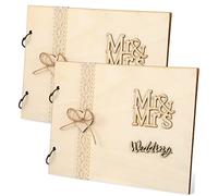 iplusmile 2 pièces Mariage Vintage Album Souvenir avec Décor Dentelle et Cœur pour Conservation des Souvenirs