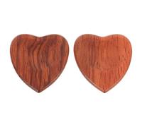 iplusmile 2 Pièces Médiator de Guitare Folk en Bois Massif Cœur Marron