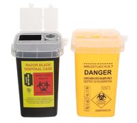 iplusmile 2 pièces Mini Conteneur Objets Tranchants Plastique Jaune et Noir Boîte Sécurisée pour Déchets Aiguilles et Petites Lames Pratique et Robuste pour Recyclage Sûr